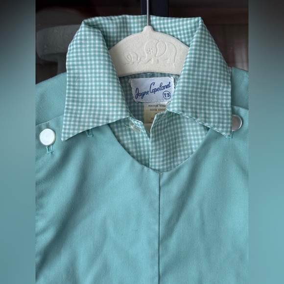 80s Vintage JonJon Shortall set Toddler Romper Scarecrow Corn Appliqué gingham - Picture 4 of 8